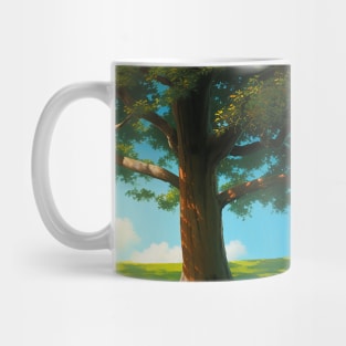 Oak Tree in a Serene Meadow Mug